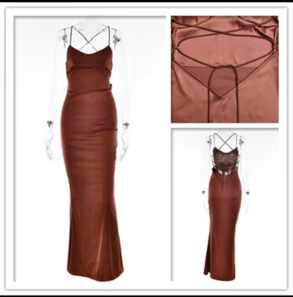 Avrilyaan satin rücken frei schlank sexy kleid frauen bodycon langes sommerkleid meerjungfrau elegante nachtclub party kleider vestidos