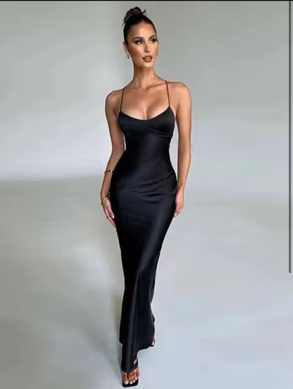 Avrilyaan satin rücken frei schlank sexy kleid frauen bodycon langes sommerkleid meerjungfrau elegante nachtclub party kleider vestidos