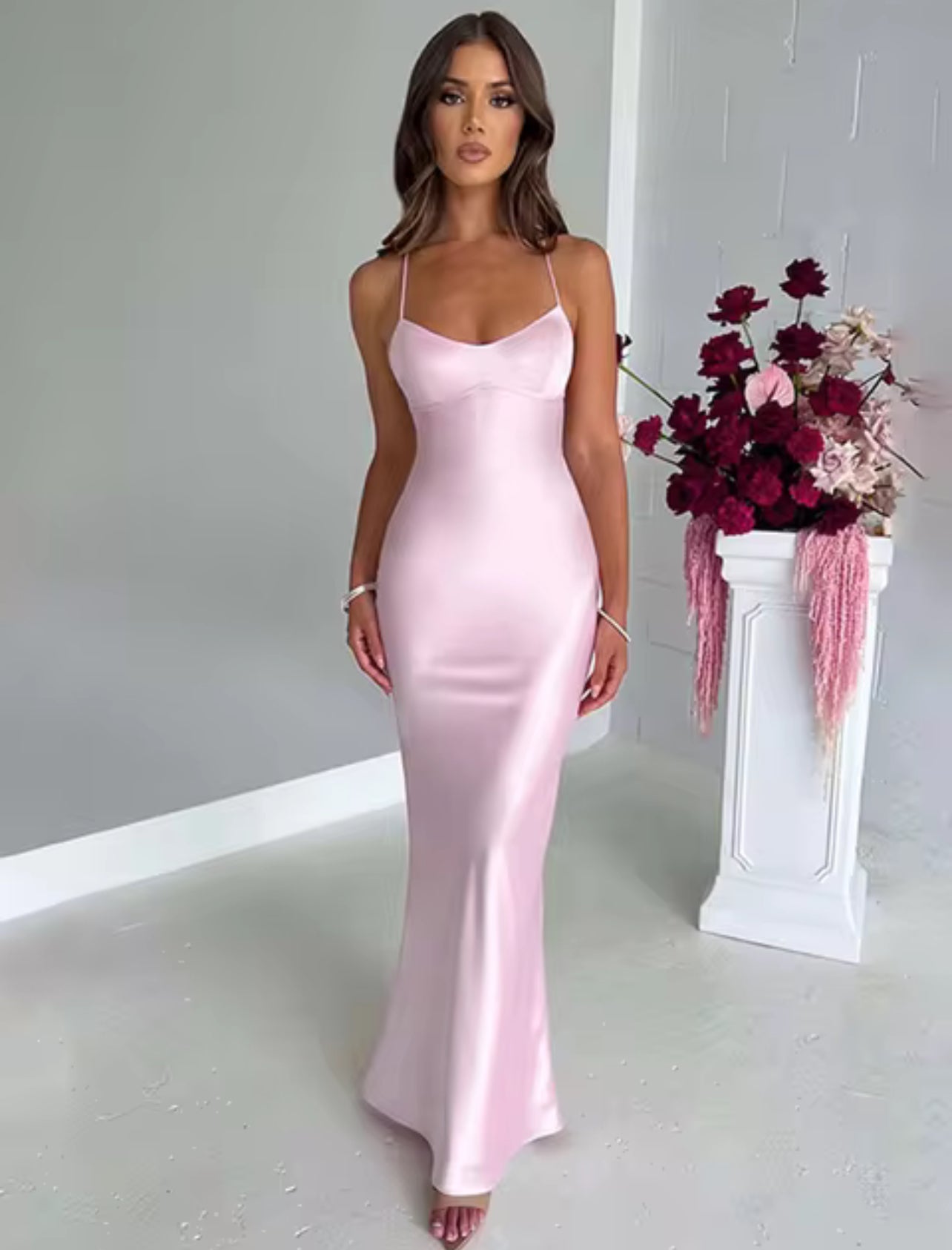 Avrilyaan satin rücken frei schlank sexy kleid frauen bodycon langes sommerkleid meerjungfrau elegante nachtclub party kleider vestidos